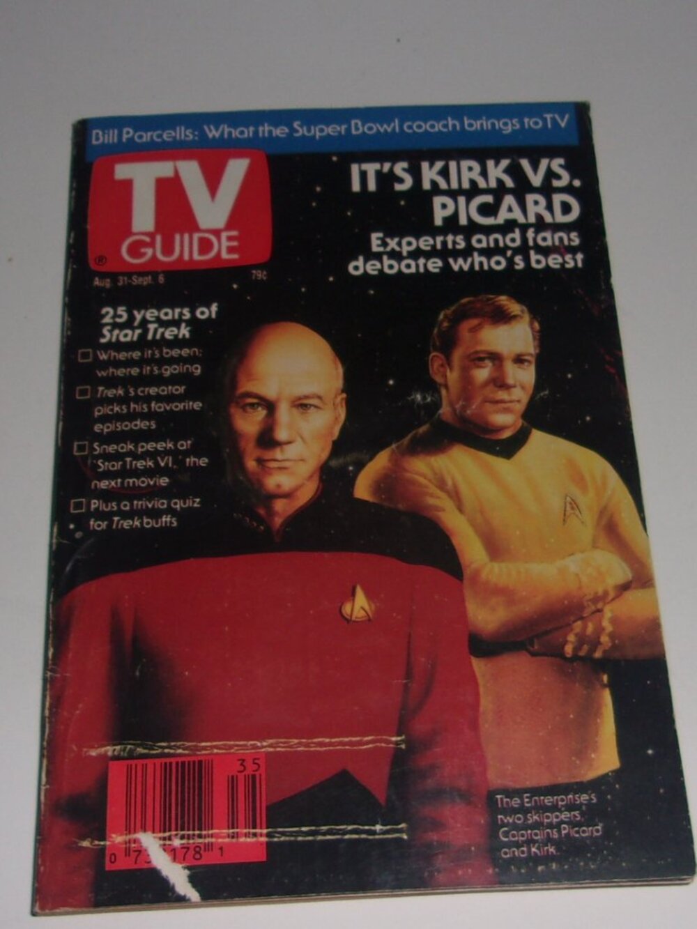 Star Trek Captain Kirk Captain Picard On TV Guide Cover